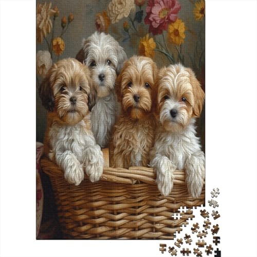 Shih Tzu Puppie Puzzle 300 Teile Für Erwachsene Puzzles Geschicklichkeitsspiel Für Die Ganze Familie Puzzle Für Erwachsene Und Kinder Ab 14 Jahren 300pcs (40x28cm) von GAOYUCHUN