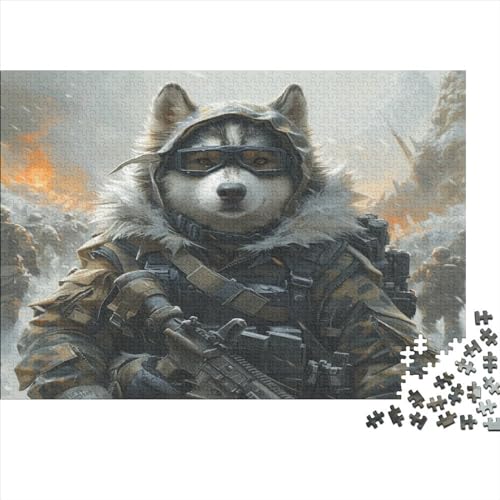 Siberian Sled Dog 1000 Jigsaw Egalisches Puzzle Für Liebe Und Freund Unmögliches Puzzle Buntes Puzzle Für Erwachsene Und Familien 1000 Teile (75 x 50 cm) von GAOYUCHUN