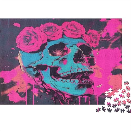 Skeleton Rose 1000 Teile Puzzlespie UnregelmaBige Einzigartige Holzpuzzle Erwachsene Heim Dekoration Für Erwachsene Und Kinder Ab 12 Jahren 300pcs (40x28cm) von GAOYUCHUN