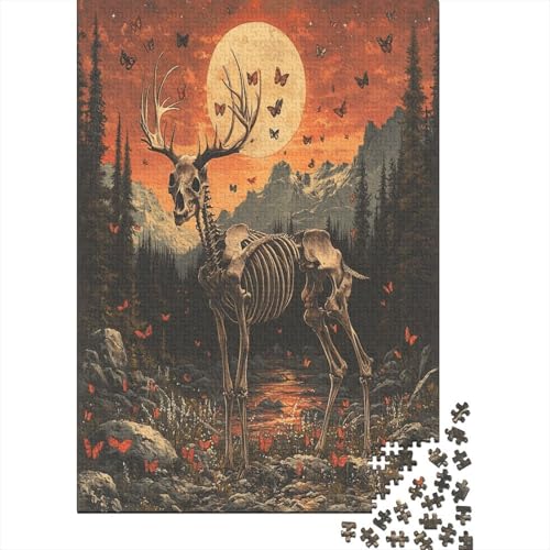 Skeleton of Terror Puzzle 1000 Teile Erwachsene Lernspiel Spielzeug Geschenk Holzpuzzle Erwachsene Für Erwachsene Und Kinder 300pcs (40x28cm) von GAOYUCHUN