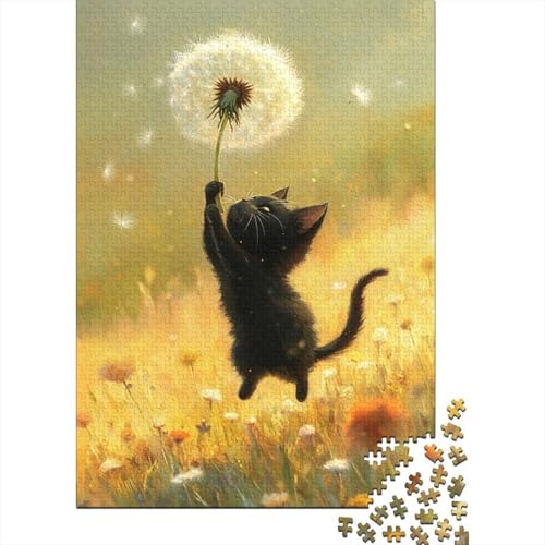 Small Black Cat Puzzle 1000 Teile Erwachsene Lernspiel Spielzeug Geschenk Holzpuzzles Herausforderung Für Erwachsene Und Kinder Ab 12 Jahren 1000pcs (75x50cm) von GAOYUCHUN