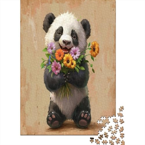 Smiling Panda 1000-teiliges Puzzle Für Erwachsene Kinder Geschicklichkeitsspiel Für Die Ganze Familie Für Erwachsene Und Kinder Ab 12 Jahren 1000pcs (75x50cm) von GAOYUCHUN