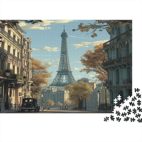 Streets of Paris 1000 Teile Puzzle Für Erwachsene Geschicklichkeitsspiel Für Die Ganze Familie Für Erwachsene Und Kinder Ab 12 Jahren 1000pcs (75x50cm) von GAOYUCHUN