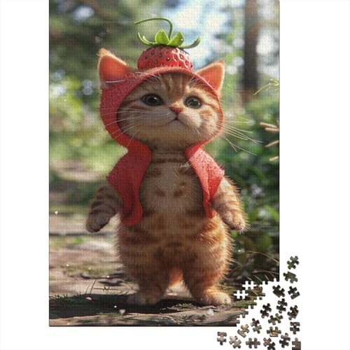 Süße Katze 1000 Jigsaw Puzzle Dekoration für Zuhause Puzzle unmöglich buntes Puzzle Erwachsene Kinder 1000 Teile (75 x 50 cm) von GAOYUCHUN