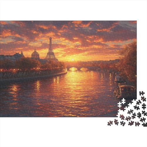 Sunset in Paris 300 Stück Puzzles Für Erwachsene Teenager Lernspiel Spielzeug Geschenk Für Erwachsene Und Kinder Ab 12 Jahren 300pcs (40x28cm) von GAOYUCHUN