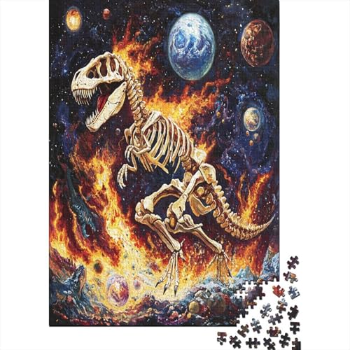 T-Rex Skeleton 1000 Teile Puzzles Lernspiel Spielzeug Geschenk Puzzle 1000 Teile Puzzles Heim Dekoration Stressabbau-Spielzeug Für Erwachsene Und Kinder Ab 12 Jahren 1000pcs (75x50cm) von GAOYUCHUN