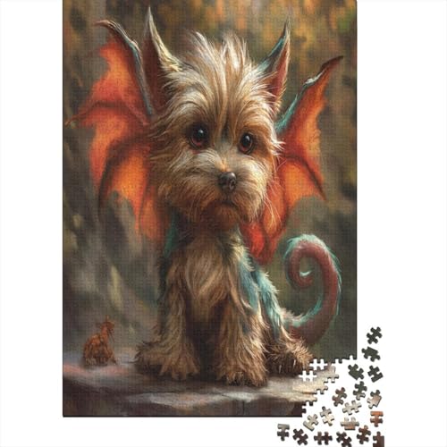 Teacup Yorkie 300 Stück Puzzles Lernspiel Spielzeug Geschenk Geschicklichkeitsspiel Für Die Ganze Familie Puzzle Für Erwachsene Und Kinder Ab 14 Jahren 300pcs (40x28cm) von GAOYUCHUN