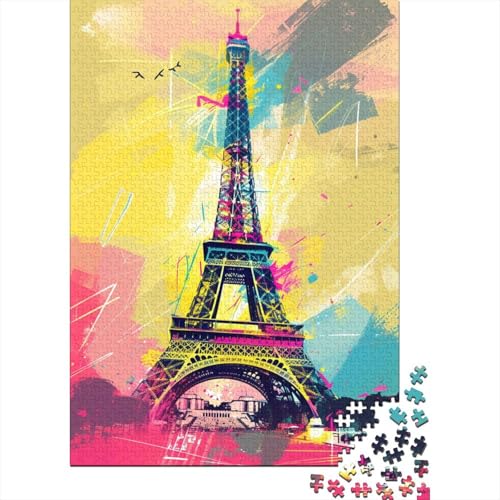 The Eiffel Tower 1000 Stück Puzzles Für Erwachsene Teenager Lernspiel Spielzeug Geschenk Moderne Heimdekoration Für Erwachsene Und Kinder Ab 12 Jahren 1000pcs (75x50cm) von GAOYUCHUN