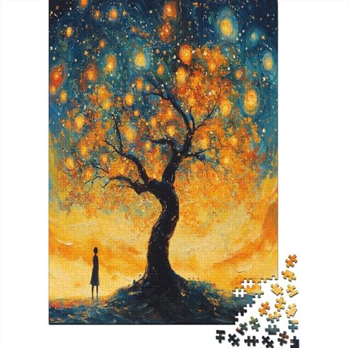 The Glowing Tree of Life Puzzle 1000 Teile UnregelmaBige Einzigartige Holzpuzzle Erwachsene Heim Dekoration Für Erwachsene Und Kinder Ab 12 Jahren 1000pcs (75x50cm) von GAOYUCHUN