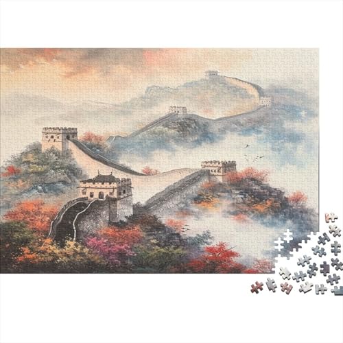 The Great Wall Puzzle 500 Teile Dekoration für Zuhause unmögliches Puzzle buntes Puzzle Jigsaw Puzzle für Erwachsene und Kinder 500 Stück (52 x 38 cm) von GAOYUCHUN