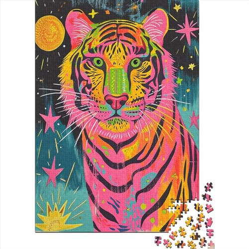 The Tiger 1000-teiliges Puzzle Für Erwachsene Kinder Geschicklichkeitsspiel Für Die Ganze Familie Für Erwachsene Und Kinder Ab 12 Jahren 1000pcs (75x50cm) von GAOYUCHUN