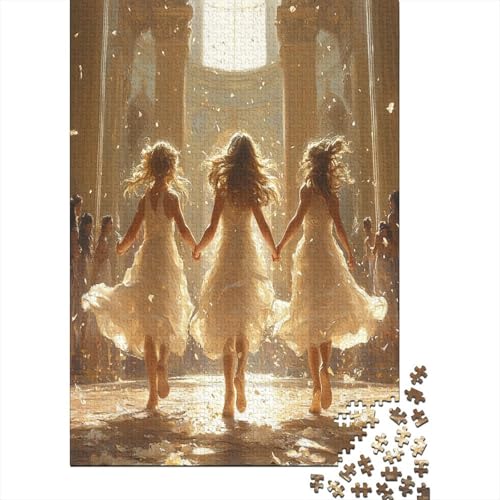 Three Beautiful Angels Puzzle 1000 Teile Lernspiel Spielzeug Geschenk Holzpuzzle Erwachsene Abbauen Familien Für Erwachsene Und Kinder 1000pcs (75x50cm) von GAOYUCHUN