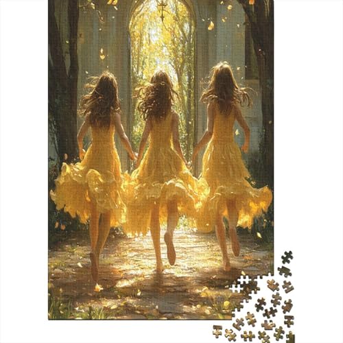 Three Beautiful Angels Puzzle 1000 Teile Lernspiel Spielzeug Geschenk Holzpuzzle Erwachsene Schwieriges Für Erwachsene Und Kinder Ab 12 Jahren 1000pcs (75x50cm) von GAOYUCHUN