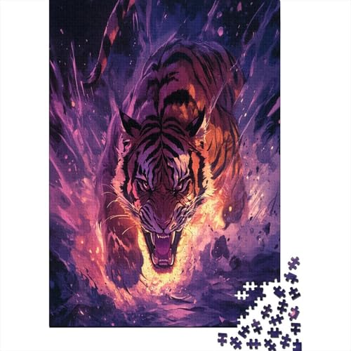 Tiger Puzzle 1000 Teile Lernspiel Spielzeug Geschenk Holzpuzzle Erwachsene Abbauen Familien Für Erwachsene Und Kinder 1000pcs (75x50cm) von GAOYUCHUN