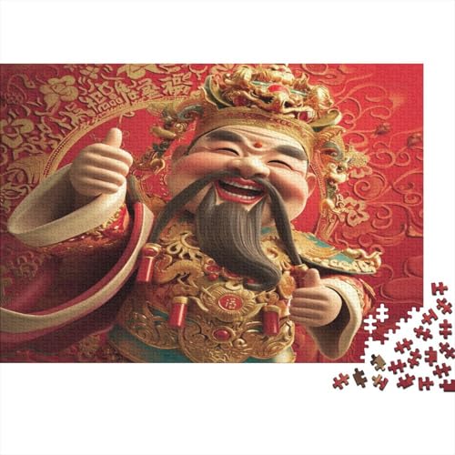 Traditional Chinese God 500-teiliges Puzzle Für Erwachsene Kinder Geschicklichkeitsspiel Für Die Ganze Familie Für Erwachsene Und Kinder Ab 12 Jahren 500pcs (52x38cm) von GAOYUCHUN