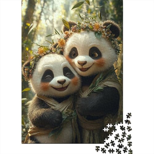 Two Cute Pandas 1000 Stück Puzzles Lernspiel Spielzeug Geschenk Puzzle 1000 Teile Holzpuzzle Erwachsene Herausforderung Für Erwachsene Und Kinder Ab 12 Jahren 1000pcs (75x50cm) von GAOYUCHUN