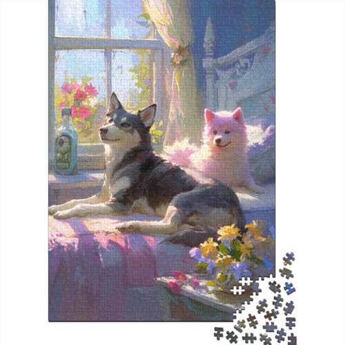 Two Dogs 1000 Teile Puzzles Lernspiel Spielzeug Geschenk Puzzle 1000 Teile Puzzles Heim Dekoration Stressabbau-Spielzeug Für Erwachsene Und Kinder Ab 12 Jahren 1000pcs (75x50cm) von GAOYUCHUN