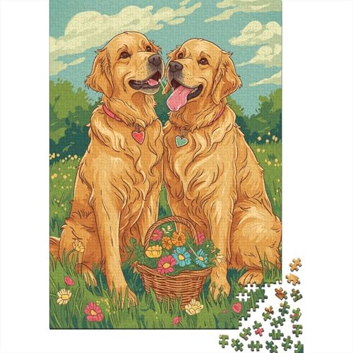 Two Fluffy Dog Puzzle 1000 Teile Für Erwachsene Puzzles Brain Challenge Spielen Character Puzzles Spiel Puzzle Für Erwachsene Und Kinder Ab 14 Jahren 1000pcs (75x50cm) von GAOYUCHUN