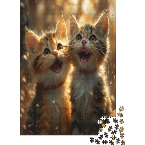 Two Smiling Cats Puzzle 300 Teile Für Erwachsene Puzzles Puzzlespiele Für Die Ganze Familie Für Erwachsene Und Kinder Ab 12 Jahren 300pcs (40x28cm) von GAOYUCHUN