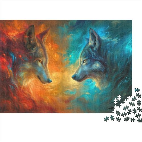 Two Wolfs 500 Teile Puzzle Für Erwachsene Geschenke Für Frauen Puzzle Für Erwachsene Und Kinder Ab 14 Jahren 500pcs (52x38cm) von GAOYUCHUN