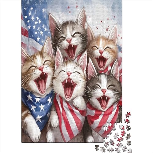 USA Shorthair Puzzle 1000 Teile Erwachsene Lernspiel Spielzeug Geschenk Holzpuzzle Erwachsene Für Erwachsene Und Kinder 1000pcs (75x50cm) von GAOYUCHUN