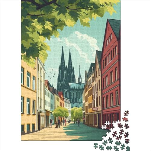 Urban Landscape 1000 Teile Puzzle Dekoration für Zuhause Holzpuzzle Jigsaw Puzzle für Erwachsene und Kinder 1000 Stück (75 x 50 cm) von GAOYUCHUN