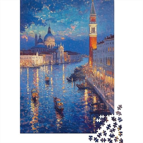 Venice Water City 1000 Teile Puzzles Lernspiel Spielzeug Geschenk Puzzle 1000 Teile Puzzles Heim Dekoration Stressabbau-Spielzeug Für Erwachsene Und Kinder Ab 12 Jahren 1000pcs (75x50cm) von GAOYUCHUN