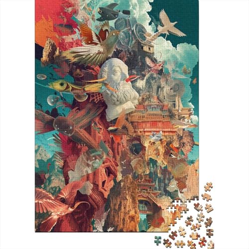 Vibrant Collage 1000 Jigsaw Puzzle Egalisches Puzzle Für Liebe Und Freund Holzpuzzle Familie Oder Kinder Puzzle 1000 Teile (75 x 50 cm) von GAOYUCHUN