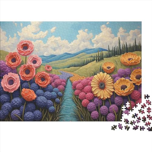 Vibrant Flowers Puzzle 1000 Teile Für Erwachsene Puzzles Puzzlespiele Für Die Ganze Familie Für Erwachsene Und Kinder Ab 12 Jahren 1000pcs (75x50cm) von GAOYUCHUN