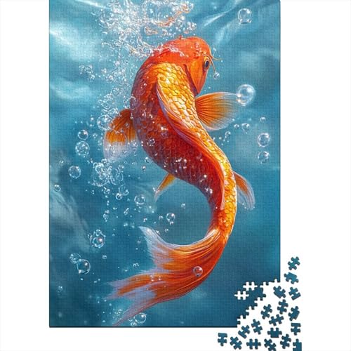 Vibrant Red and Orange Koi Fish Puzzle 1000 Teile Erwachsene Lernspiel Spielzeug Geschenk Holzpuzzle Erwachsene Für Erwachsene Und Kinder 1000pcs (75x50cm) von GAOYUCHUN