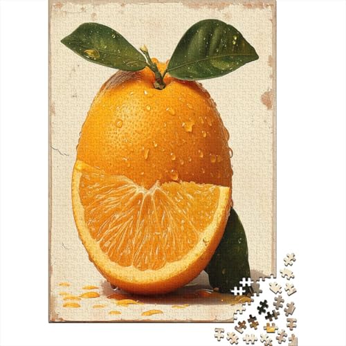 Vintage Orange 1000 Teile Puzzle Für Erwachsene Lernspiel Spielzeug Geschenk Puzzle Für Erwachsene Und Kinder Ab 14 Jahren 1000pcs (75x50cm) von GAOYUCHUN