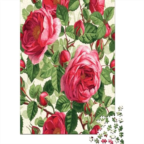 Vintage Roses Puzzle 300 Teile Für Erwachsene Puzzles Geschenke Für Männer Für Erwachsene Und Kinder Ab 12 Jahren 300pcs (40x28cm) von GAOYUCHUN