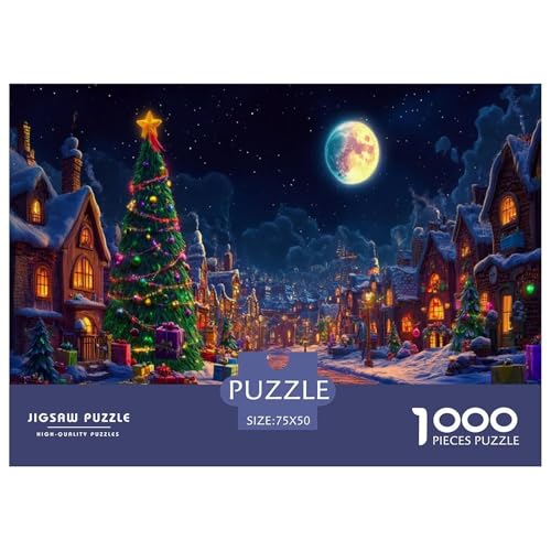 Weihnachtsbaum Puzzle 1000 Teile,für Erwachsene, Impossible Puzzle,farbenfrohes Legespiel,Geschicklichkeitsspiel Für Die Ganze Familie,Erwachsenenpuzzle Puzzel 1000pcs (75x50cm) von GAOYUCHUN