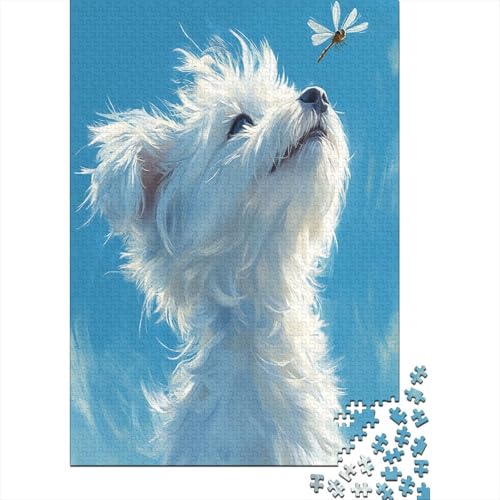 West Highland White Terrier 1000 Stück Puzzles Lernspiel Spielzeug Geschenk Puzzle 1000 Teile Holzpuzzle Erwachsene Herausforderung Erwachsene Und Kinder Ab 14 Jahren 1000pcs (75x50cm) von GAOYUCHUN