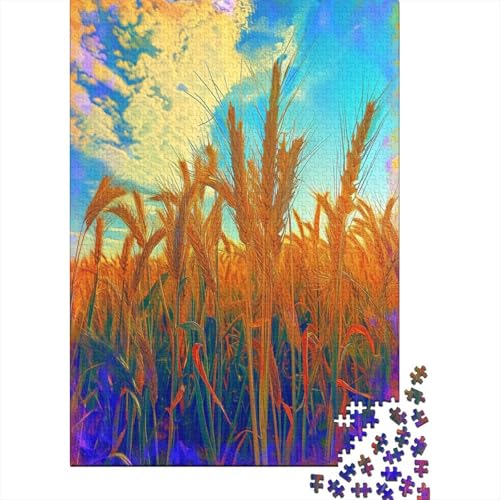 Wheat Field 1000-teiliges Puzzle Für Erwachsene Kinder Geschicklichkeitsspiel Für Die Ganze Familie Für Erwachsene Und Kinder Ab 12 Jahren 1000pcs (75x50cm) von GAOYUCHUN