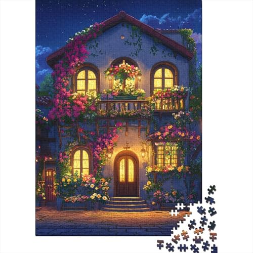 Whimsical Colorful House Puzzle 1000 Teile Lernspiel Spielzeug Geschenk Holzpuzzle Erwachsene Schwieriges Für Erwachsene Und Kinder Ab 12 Jahren 1000pcs (75x50cm) von GAOYUCHUN