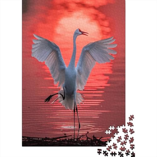 White Crane Puzzle 1000 Teile Für Erwachsene Puzzles Geschicklichkeitsspiel Für Die Ganze Familie Für Erwachsene Und Kinder Ab 12 Jahren 1000pcs (75x50cm) von GAOYUCHUN