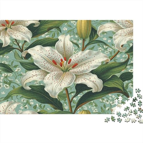 White Easter Lilies Puzzle 300 Teile Für Erwachsene Puzzles Geschicklichkeitsspiel Für Die Ganze Familie Für Erwachsene Und Kinder Ab 12 Jahren 300pcs (40x28cm) von GAOYUCHUN