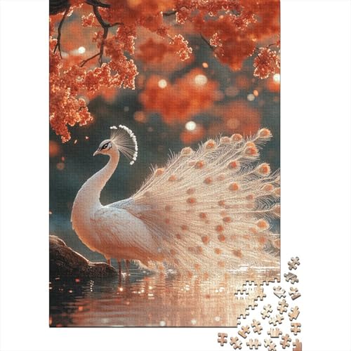 White Peacock Puzzle 1000 Teile Erwachsene Lernspiel Spielzeug Geschenk Holzpuzzle Erwachsene Für Erwachsene Und Kinder 1000pcs (75x50cm) von GAOYUCHUN