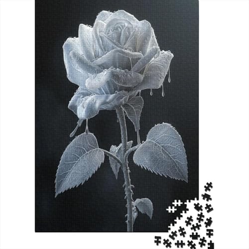 White Rose 300-teiliges Puzzle Für Erwachsene Kinder Geschicklichkeitsspiel Für Die Ganze Familie Für Erwachsene Und Kinder Ab 12 Jahren 300pcs (40x28cm) von GAOYUCHUN