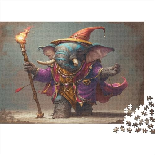 Wizard Elephant Puzzle mit 1000 Teilen, Puzzle, Lernspiele, Holzpuzzle, für Familie oder Kinder, 1000 Teile (75 x 50 cm) von GAOYUCHUN