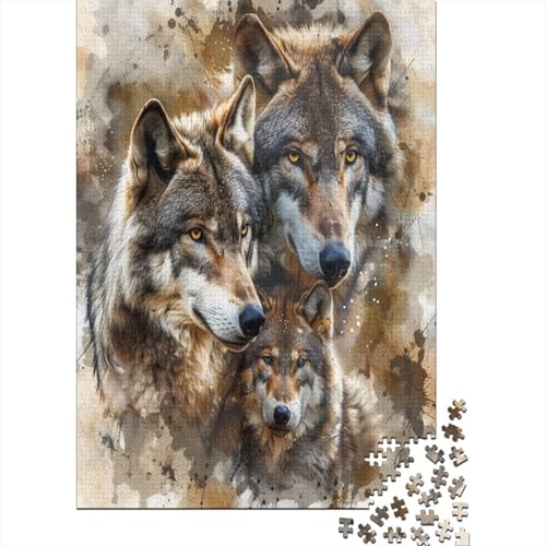 Wolf Family 300 Teile Puzzle Für Erwachsene Lernspiel Spielzeug Geschenk Puzzle Für Erwachsene Und Kinder Ab 14 Jahren 300pcs (40x28cm) von GAOYUCHUN