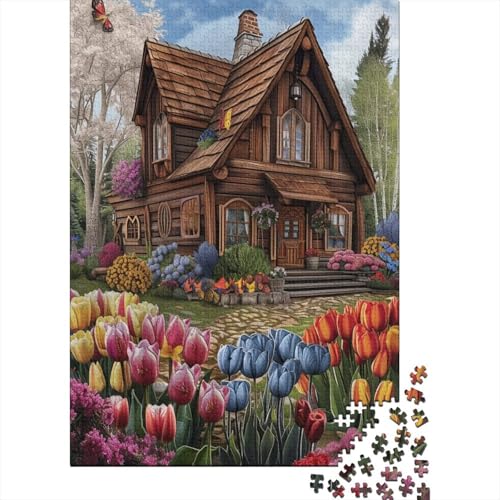 Wooden House 300 Teile Puzzle Für Erwachsene Geschicklichkeitsspiel Für Die Ganze Familie Für Erwachsene Und Kinder Ab 12 Jahren 300pcs (40x28cm) von GAOYUCHUN