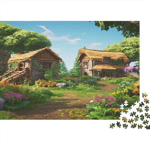 Wooden Houses Puzzle 1000 Teile Dekoration für Zuhause Einfache klassische Puzzles Jigsaw Puzzle für Erwachsene und Kinder 1000 Stück (75 x 50 cm) von GAOYUCHUN