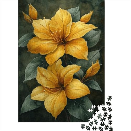 Yellow Flowers 500 Teile Puzzle Puzzle Lernspiele Puzzle Puzzle für Familienspiel für Erwachsene und Familien 500 Stück (52 x 38 cm) von GAOYUCHUN