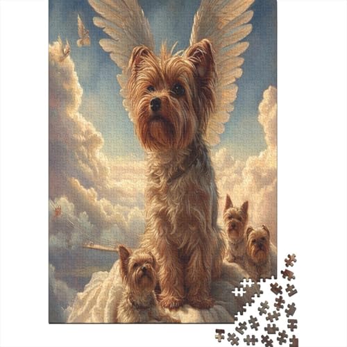 Yorkshire Terrier 1000-teiliges Puzzle Für Erwachsene Kinder Geschicklichkeitsspiel Für Die Ganze Familie Für Erwachsene Und Kinder Ab 12 Jahren 1000pcs (75x50cm) von GAOYUCHUN