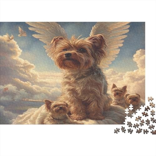 Yorkshire Terrier 300 Stück Puzzles Lernspiel Spielzeug Geschenk Geschicklichkeitsspiel Für Die Ganze Familie Puzzle Für Erwachsene Und Kinder Ab 14 Jahren 300pcs (40x28cm) von GAOYUCHUN