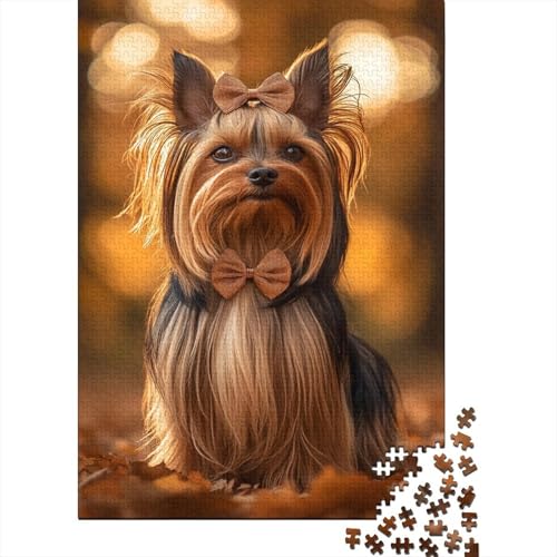 Yorkshire Terrier Puzzle 1000 Teile Erwachsene Lernspiel Spielzeug Geschenk Holzpuzzle Erwachsene Für Erwachsene Und Kinder 1000pcs (75x50cm) von GAOYUCHUN