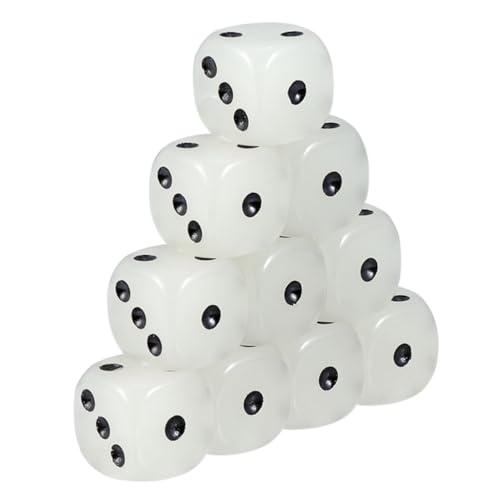 GARIOUANS 10 Stück Nachtleuchtende Seitige Würfel mit Schwarzen Punkten Acrylspielwürfel Handpoliert Transparent für Spiele Unterricht und Familienunterhaltung GARIOUANS 10 Stück Nachtleuchtende Seitige Würfel mit Schwarzen Punkten Acrylspielwürfel Handpoliert Transparent für Spiele Unterricht und Familienunterhaltung von GARIOUANS