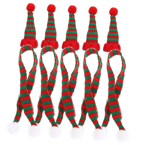 GARIOUANS 10 Stück Teiliges Mini Nikolausmützen aus Weichem Wolle mit Passendem Schal Weihnachtsdeko für Weinflaschen DIY Bastelzubehör für Festliche Partydekoration und GARIOUANS 10 Stück Teiliges Mini Nikolausmützen aus Weichem Wolle mit Passendem Schal Weihnachtsdeko für Weinflaschen DIY Bastelzubehör für Festliche Partydekoration und von GARIOUANS